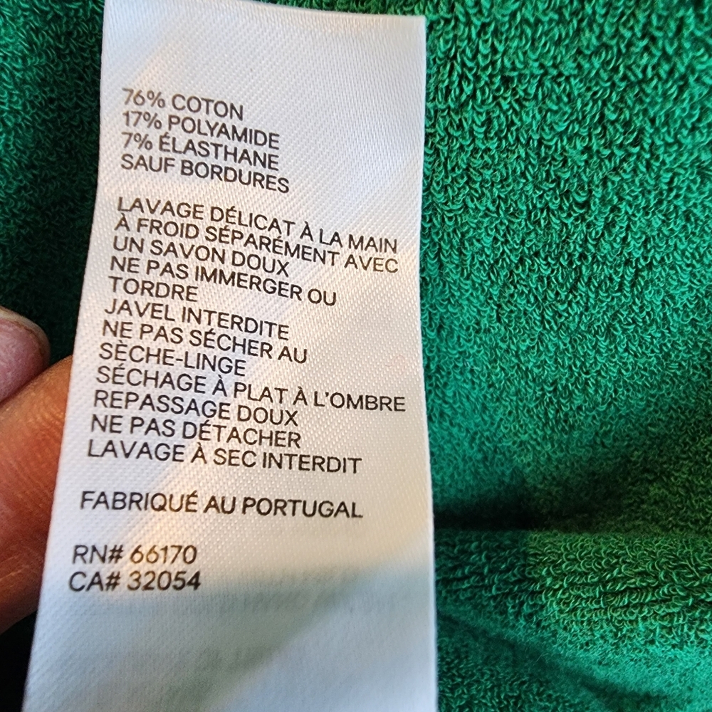 ZIMMERMAN SRRAPPLES MIDI DRESS IN GREEN TERRY CLOTH BELOW KNEE LENGHT SZ 3/LARGE - Picture 9 of 15